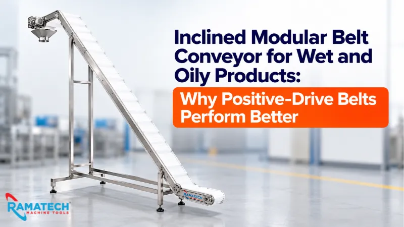 Inclined Modular Belt Conveyor for Wet and Oily Products: Why Positive-Drive Belts Perform Better